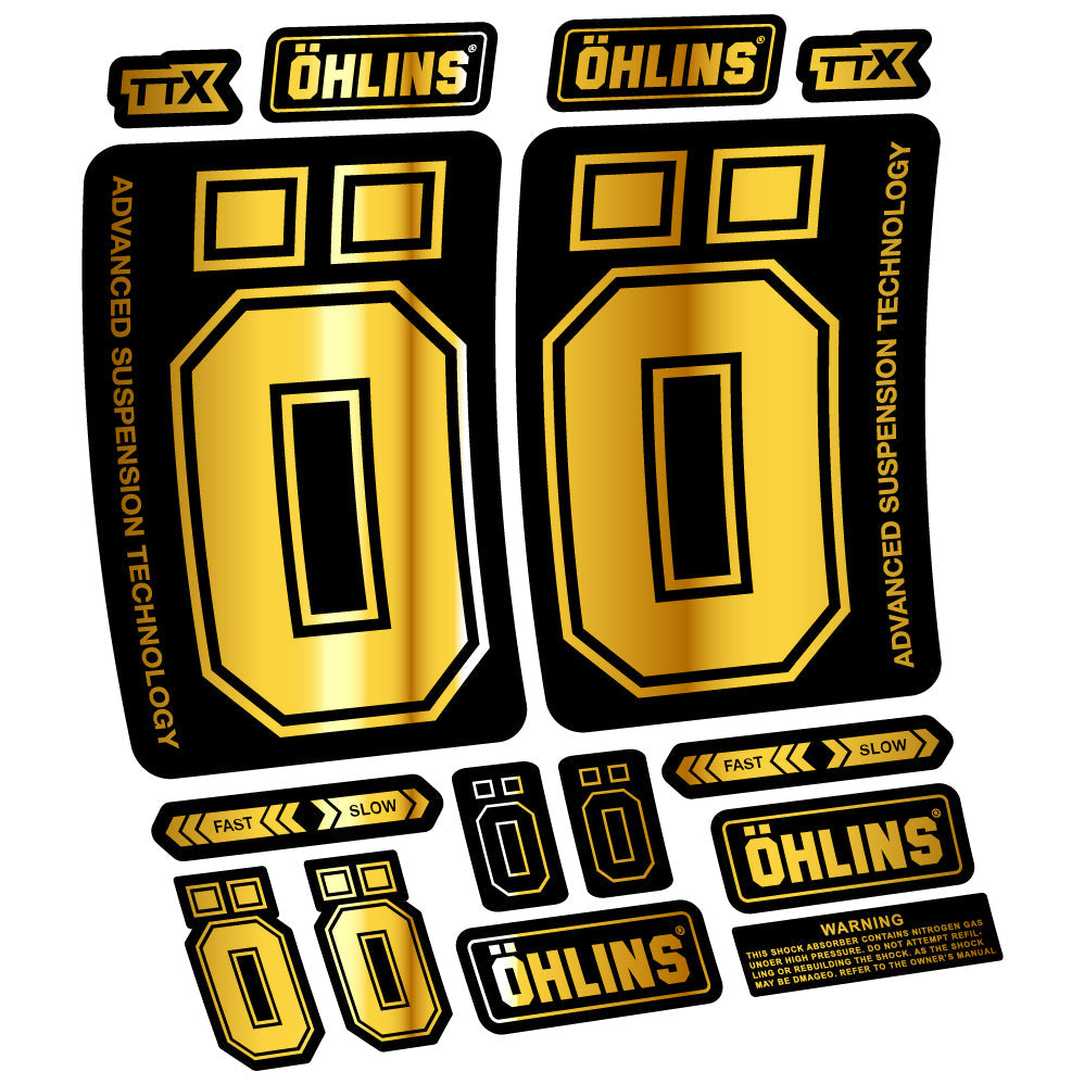 Stickers Ohlins DH38 2019 compatibles Autocollants fourche VTT