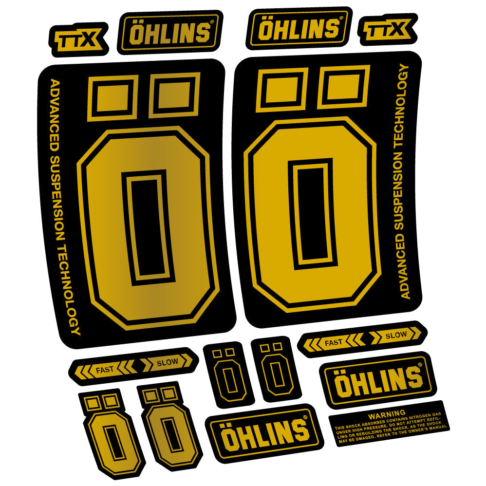 Stickers Ohlins DH38 2019 compatibles Autocollants fourche VTT