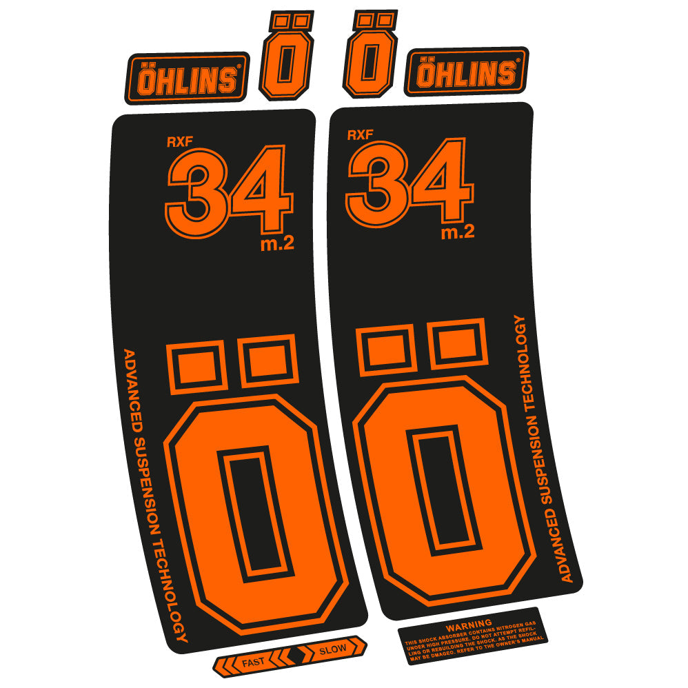Stickers Ohlins RXF 34 M.2 compatibles Autocollants fourche