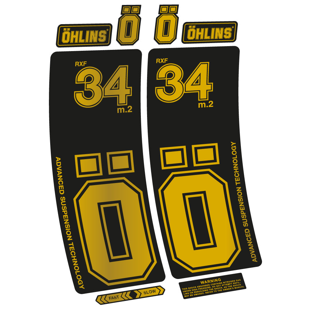 Stickers Ohlins RXF 34 M.2 compatibles Autocollants fourche
