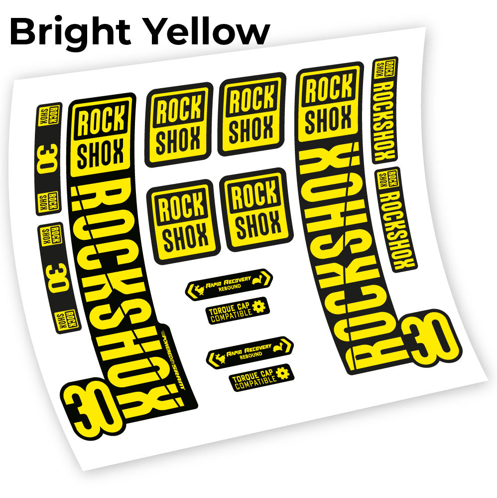 Stickers Rock Shox 30 2019 compatibles Autocollants fourche VTT