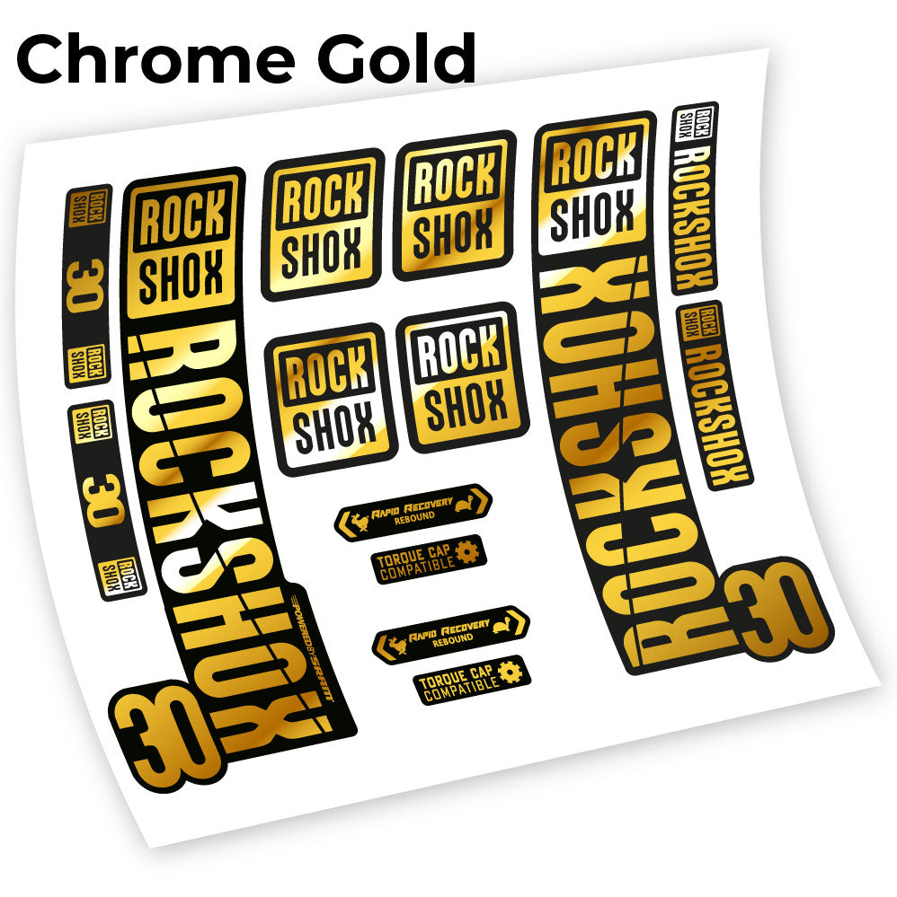 Stickers Rock Shox 30 2019 compatibles Autocollants fourche VTT