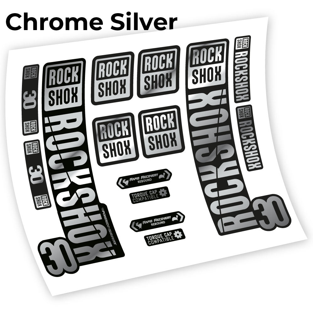 Stickers Rock Shox 30 2019 compatibles Autocollants fourche VTT