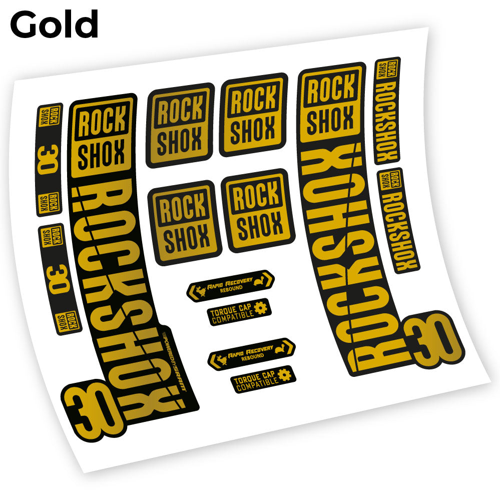 Stickers Rock Shox 30 2019 compatibles Autocollants fourche VTT