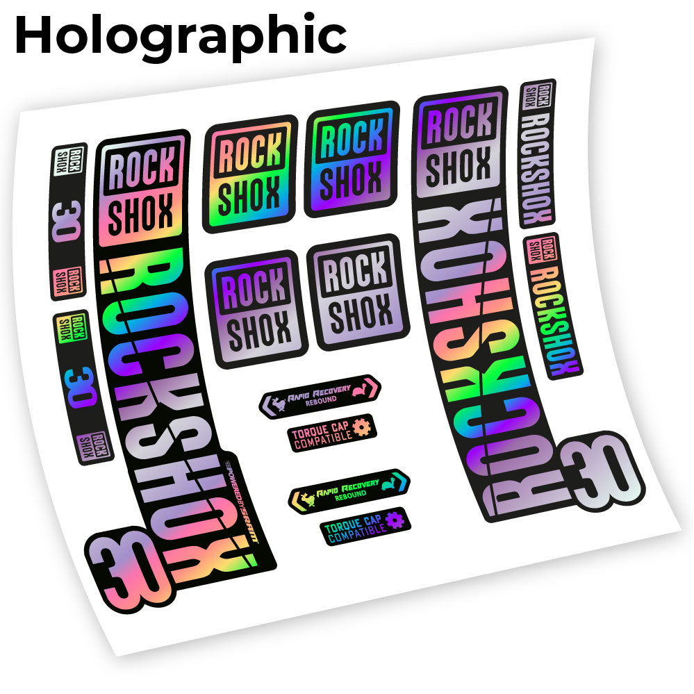 Stickers Rock Shox 30 2019 compatibles Autocollants fourche VTT