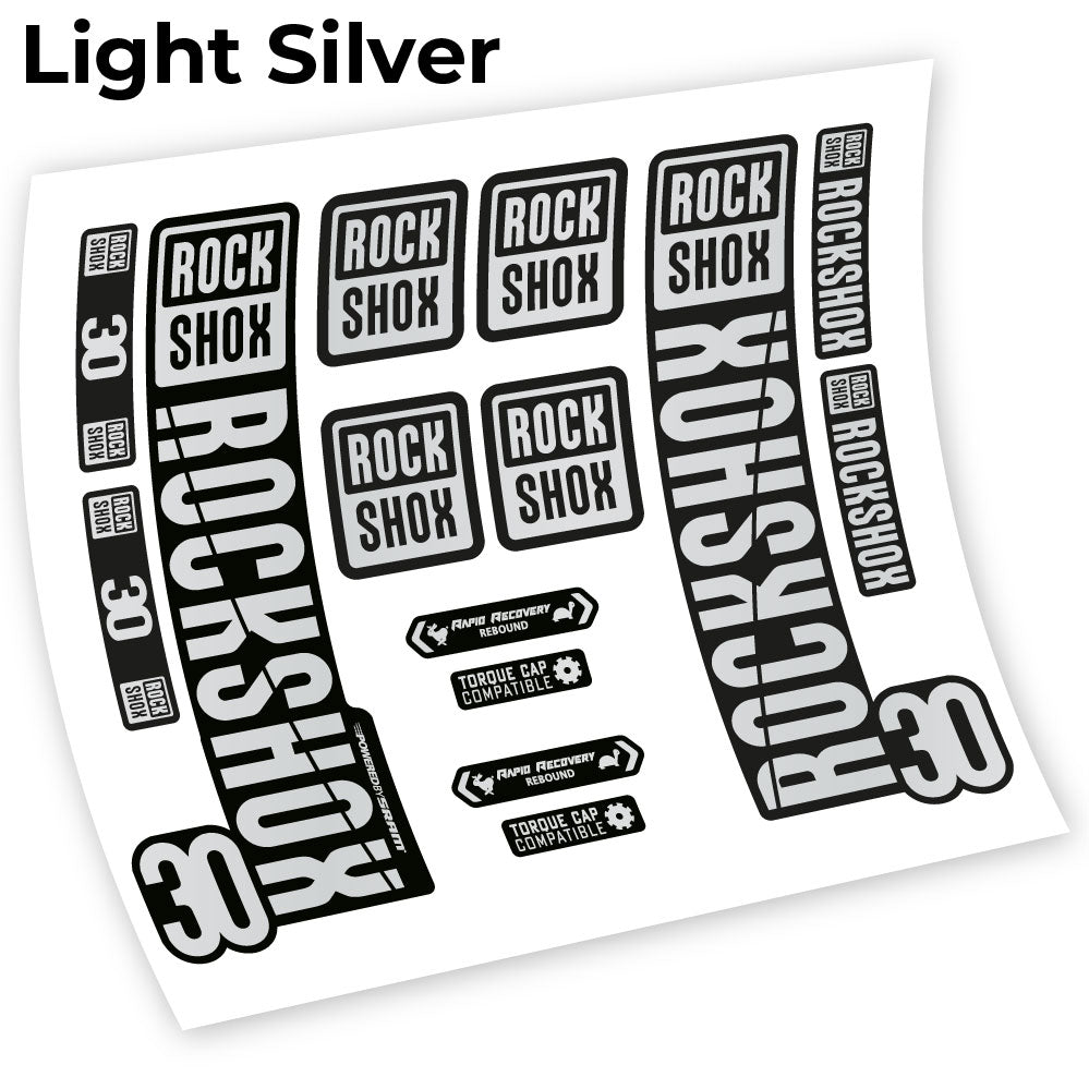 Stickers Rock Shox 30 2019 compatibles Autocollants fourche VTT