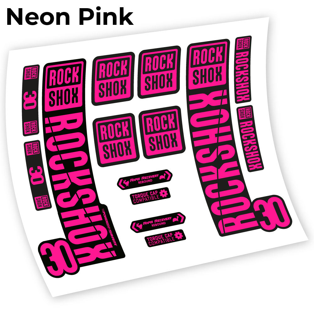 Stickers Rock Shox 30 2019 compatibles Autocollants fourche VTT