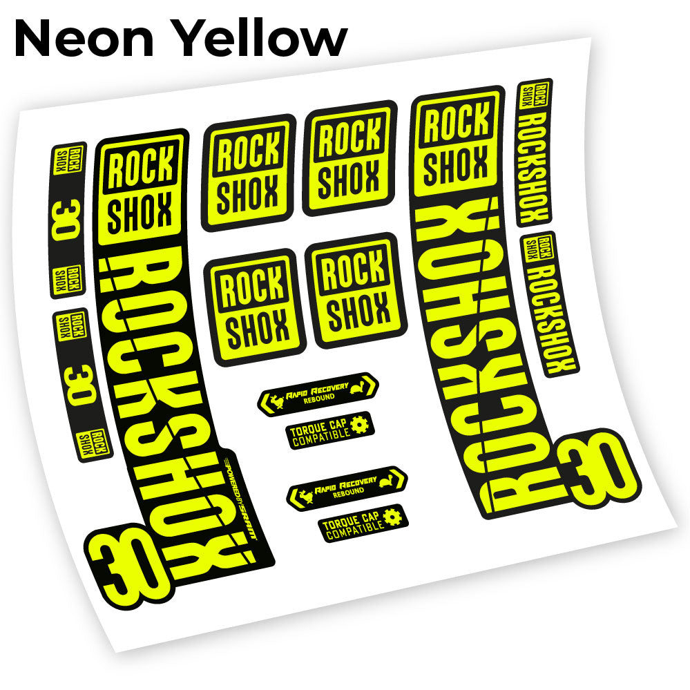 Stickers Rock Shox 30 2019 compatibles Autocollants fourche VTT
