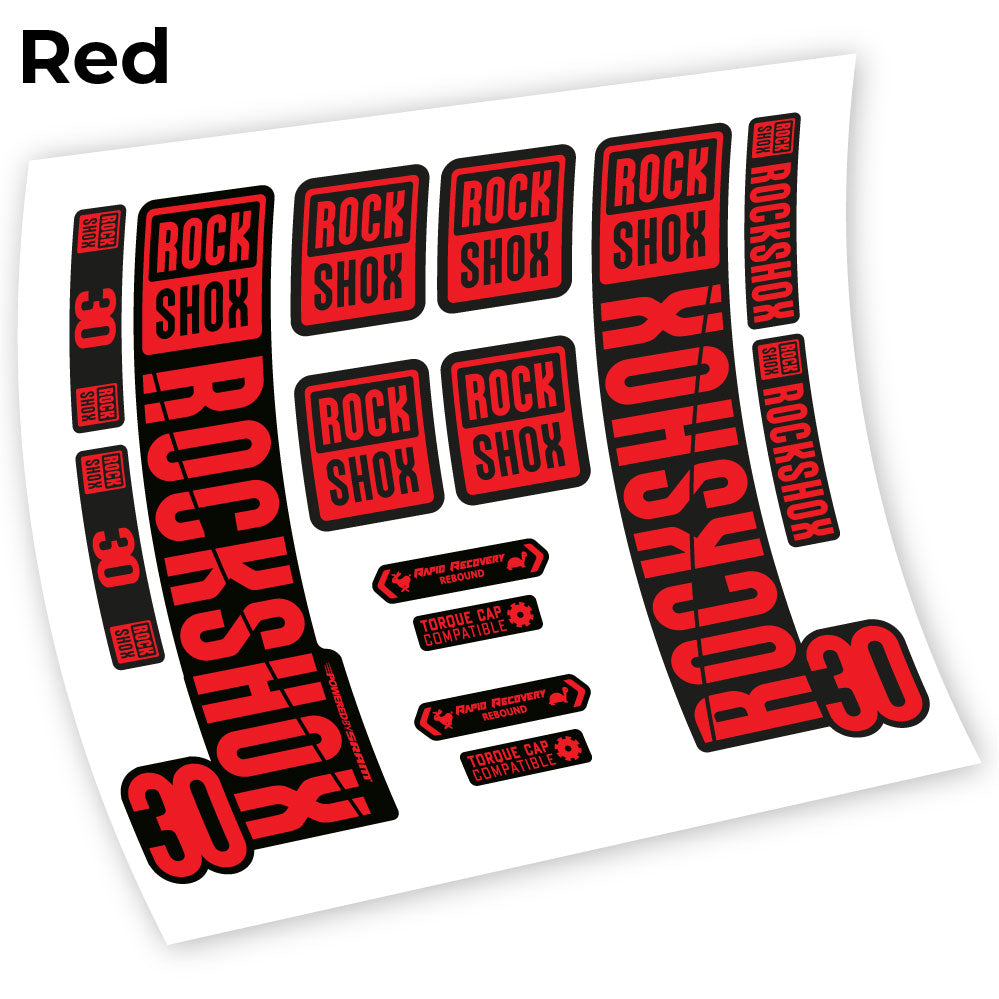 Stickers Rock Shox 30 2019 compatibles Autocollants fourche VTT