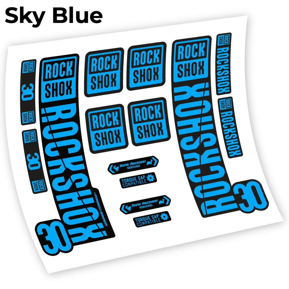 Stickers Rock Shox 30 2019 compatibles Autocollants fourche VTT