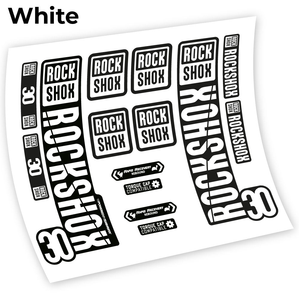 Stickers Rock Shox 30 2019 compatibles Autocollants fourche VTT