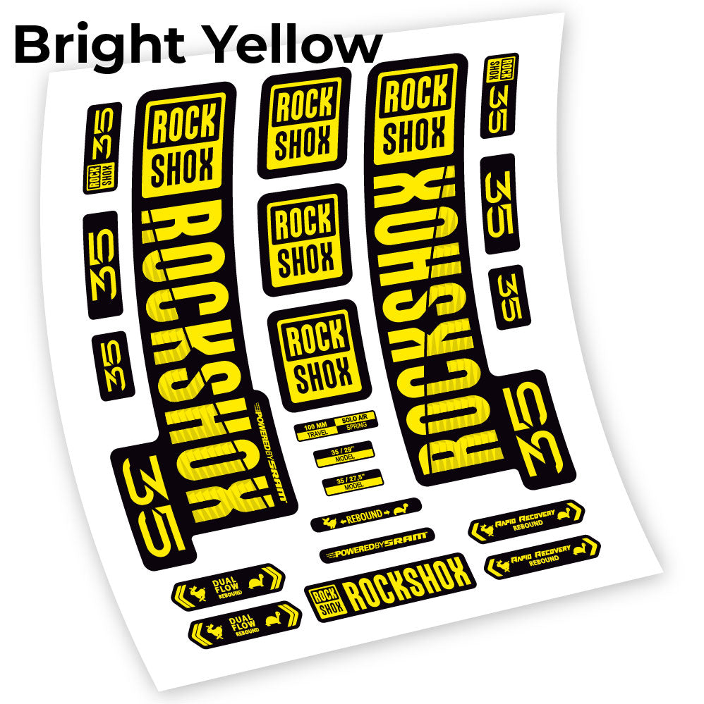 Stickers Rock Shox 35 2019 compatibles Autocollants fourche VTT