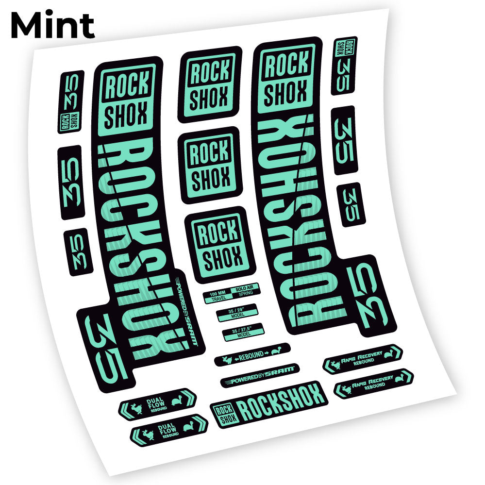 Stickers Rock Shox 35 2019 compatibles Autocollants fourche VTT