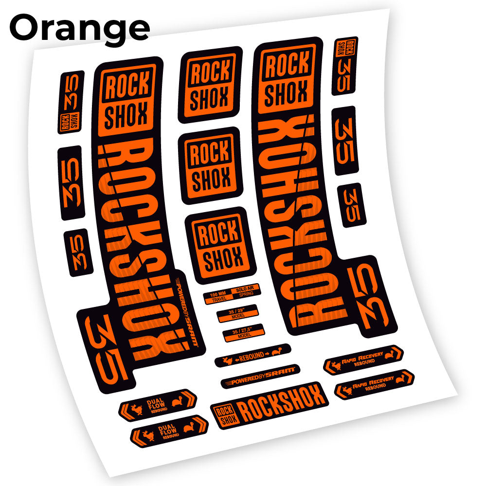 Stickers Rock Shox 35 2019 compatibles Autocollants fourche VTT