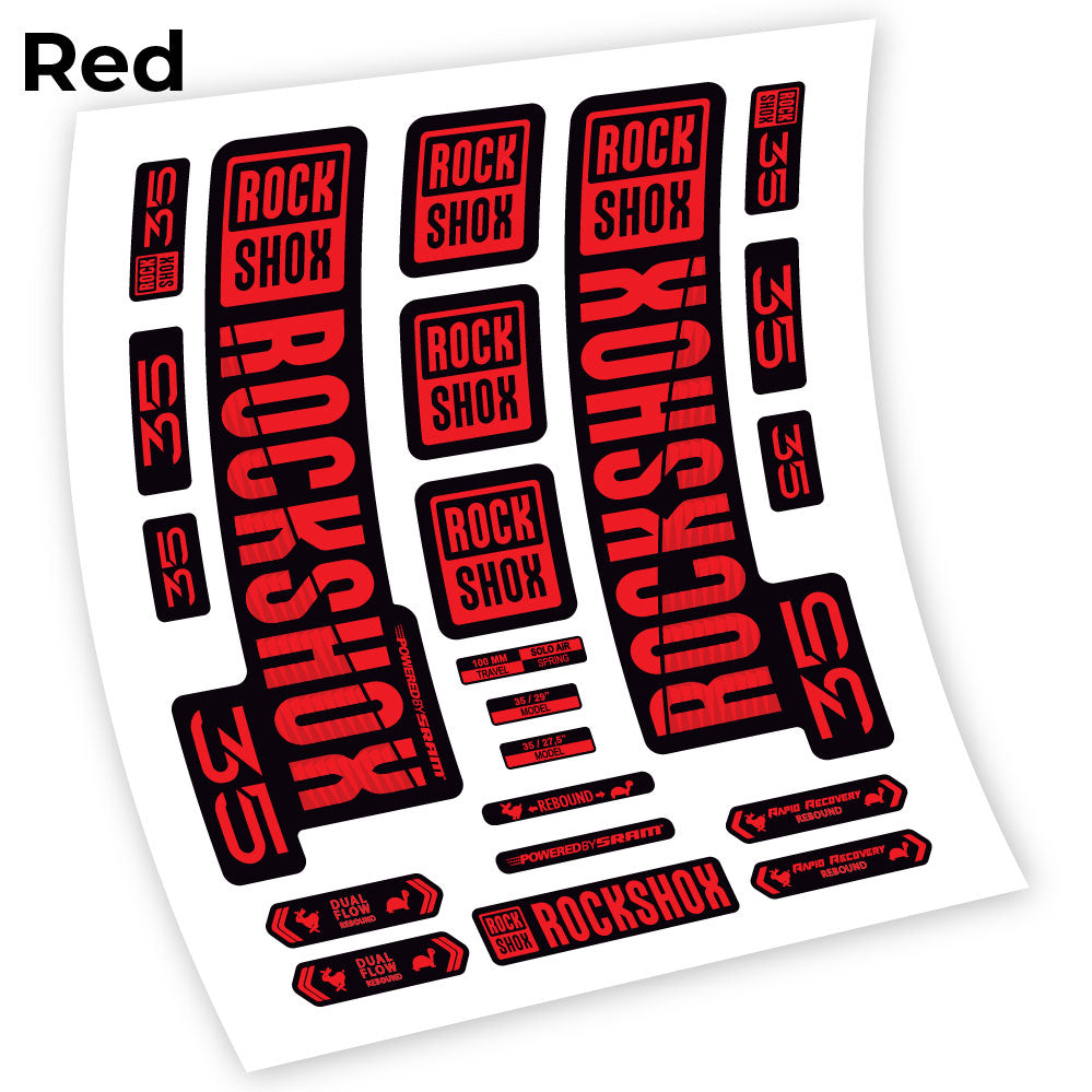 Stickers Rock Shox 35 2019 compatibles Autocollants fourche VTT