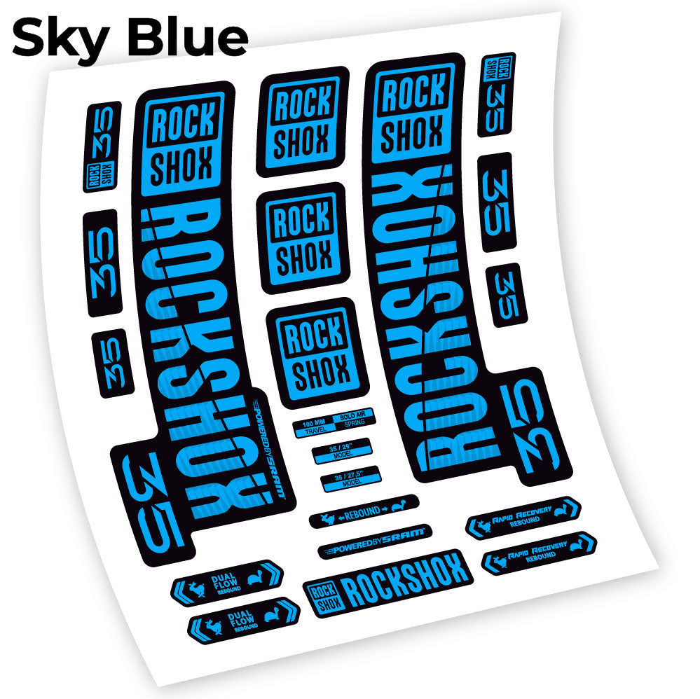 Stickers Rock Shox 35 2019 compatibles Autocollants fourche VTT