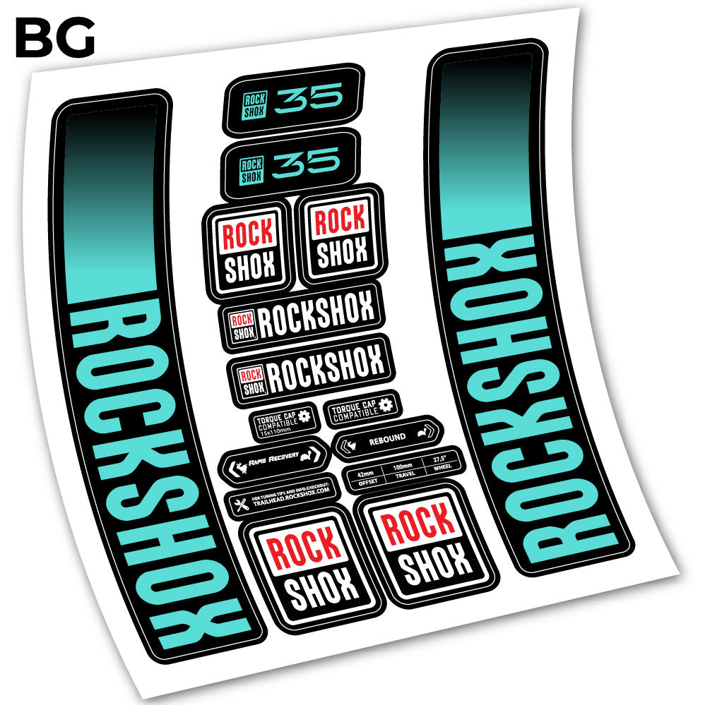 Stickers Rock Shox 35 2021 compatibles Autocollants fourche VTT