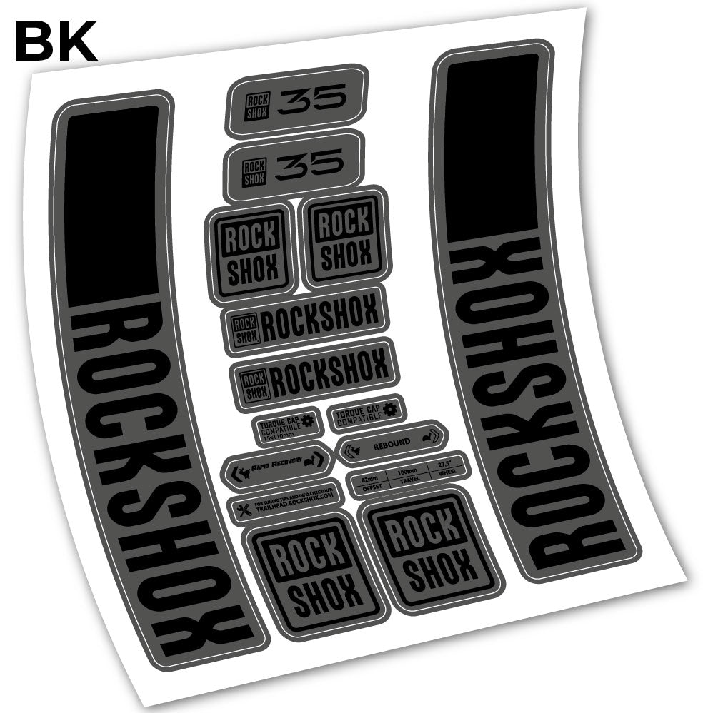 Stickers Rock Shox 35 2021 compatibles Autocollants fourche VTT