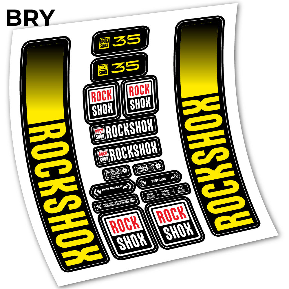 Stickers Rock Shox 35 2021 compatibles Autocollants fourche VTT