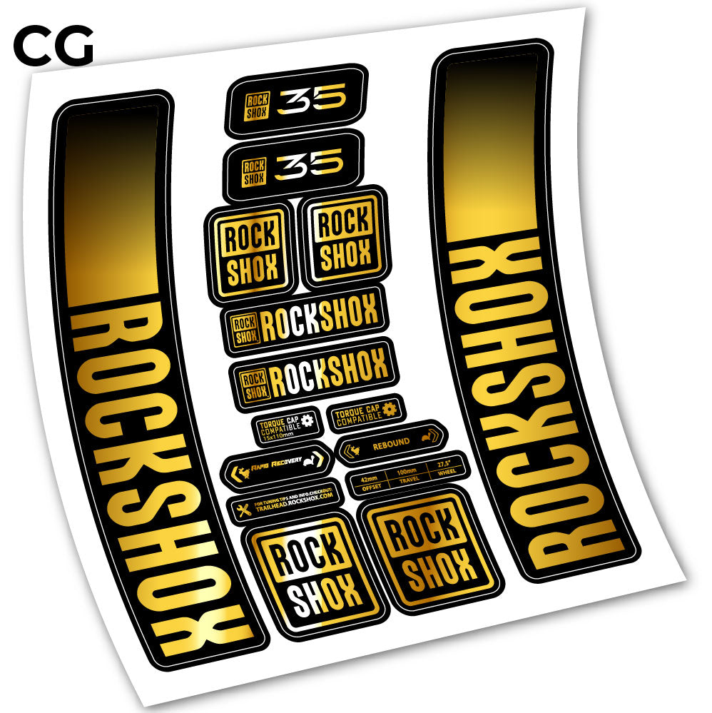 Stickers Rock Shox 35 2021 compatibles Autocollants fourche VTT