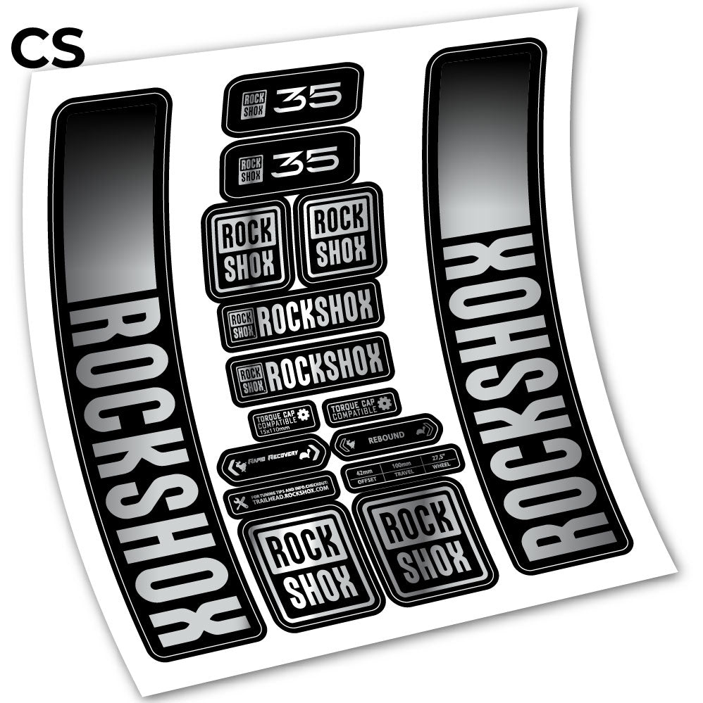 Stickers Rock Shox 35 2021 compatibles Autocollants fourche VTT