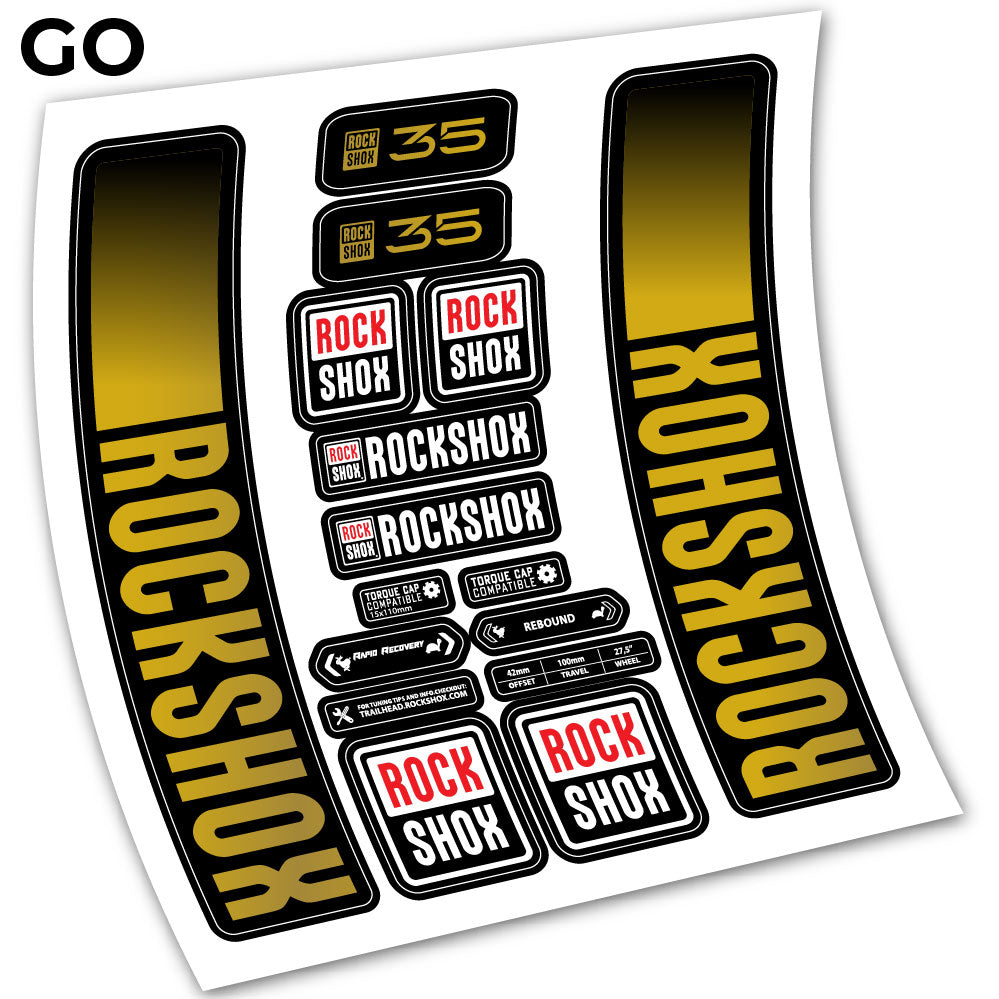 Stickers Rock Shox 35 2021 compatibles Autocollants fourche VTT