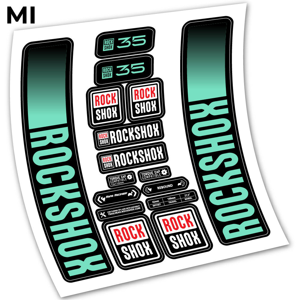 Stickers Rock Shox 35 2021 compatibles Autocollants fourche VTT