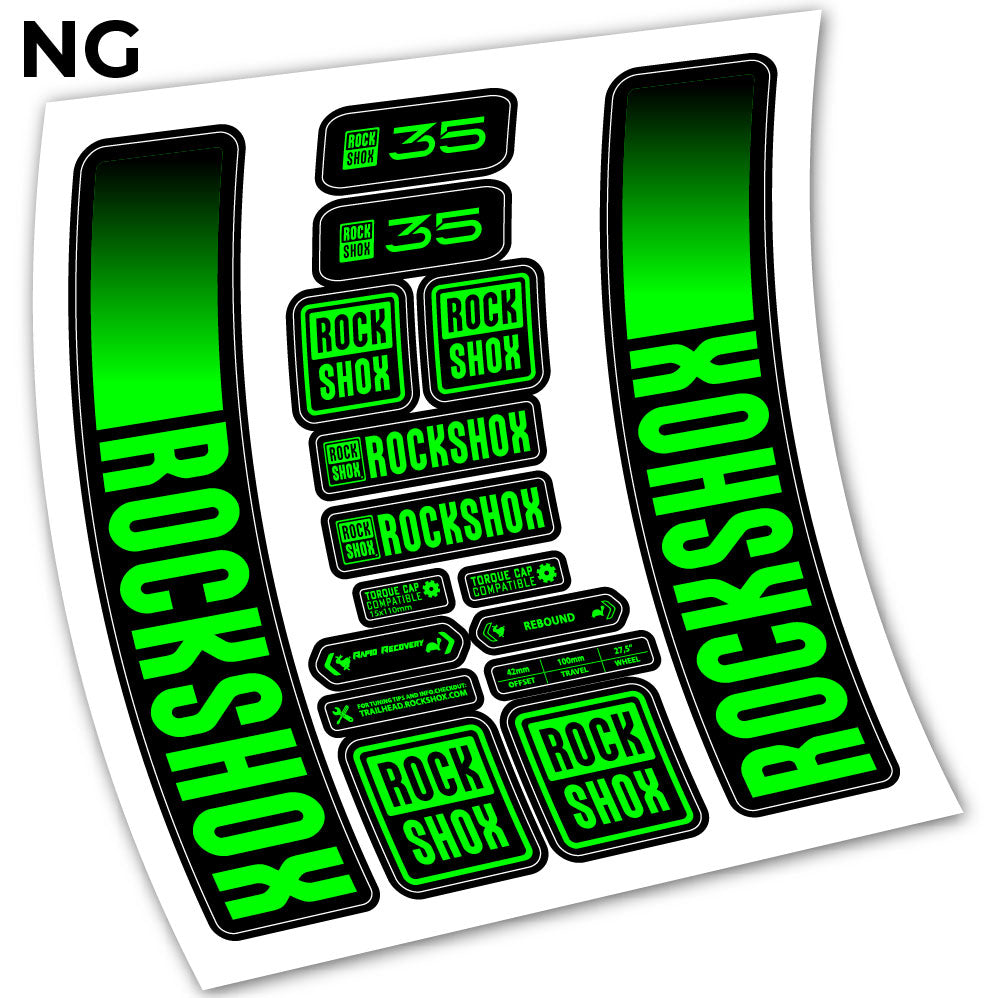 Stickers Rock Shox 35 2021 compatibles Autocollants fourche VTT