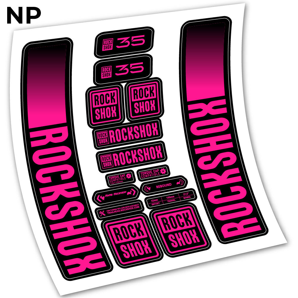 Stickers Rock Shox 35 2021 compatibles Autocollants fourche VTT