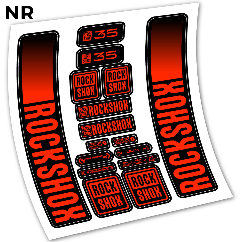 Stickers Rock Shox 35 2021 compatibles Autocollants fourche VTT