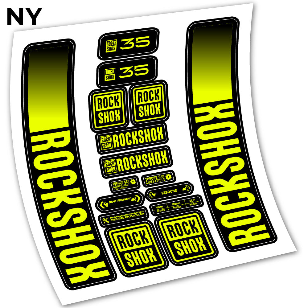 Stickers Rock Shox 35 2021 compatibles Autocollants fourche VTT