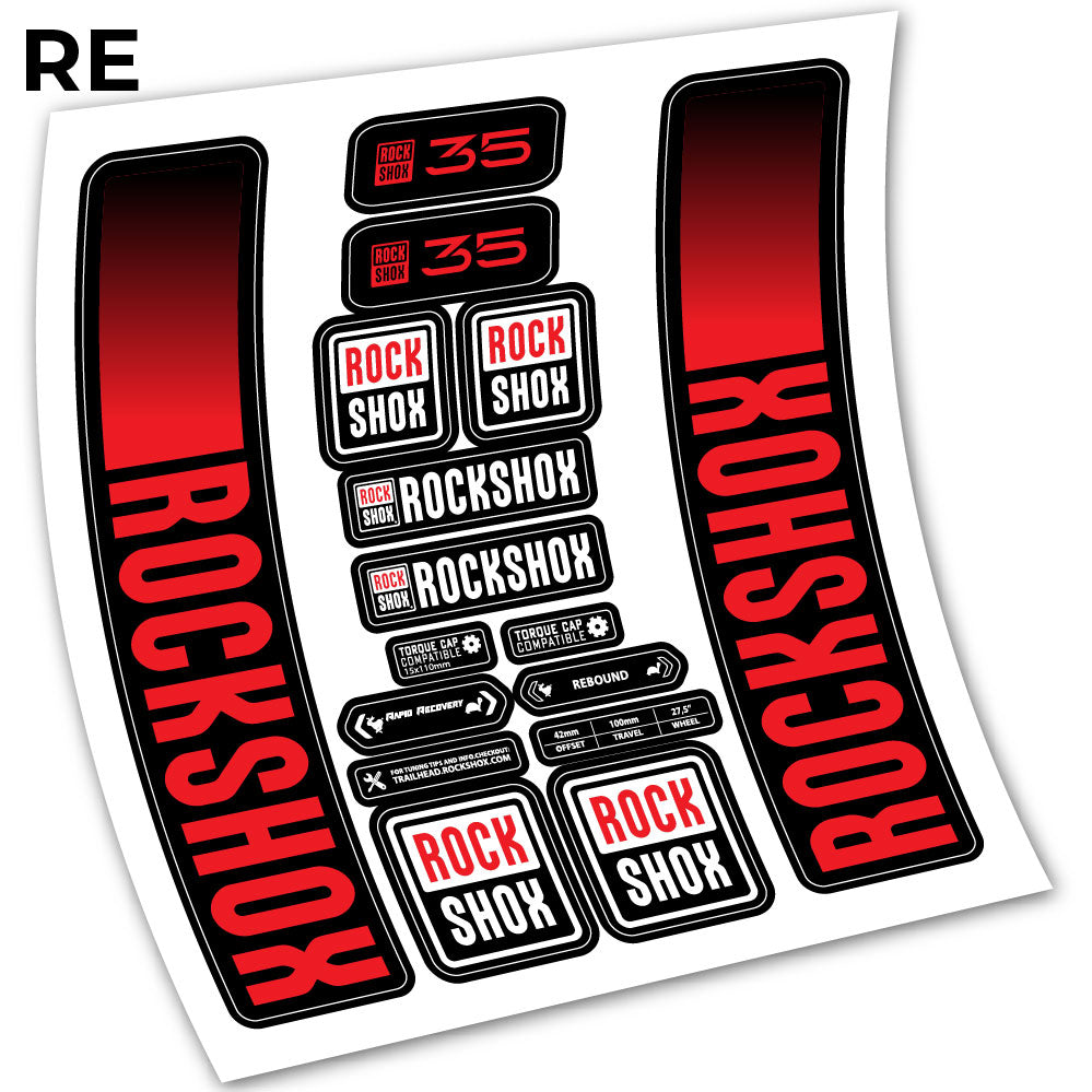 Stickers Rock Shox 35 2021 compatibles Autocollants fourche VTT