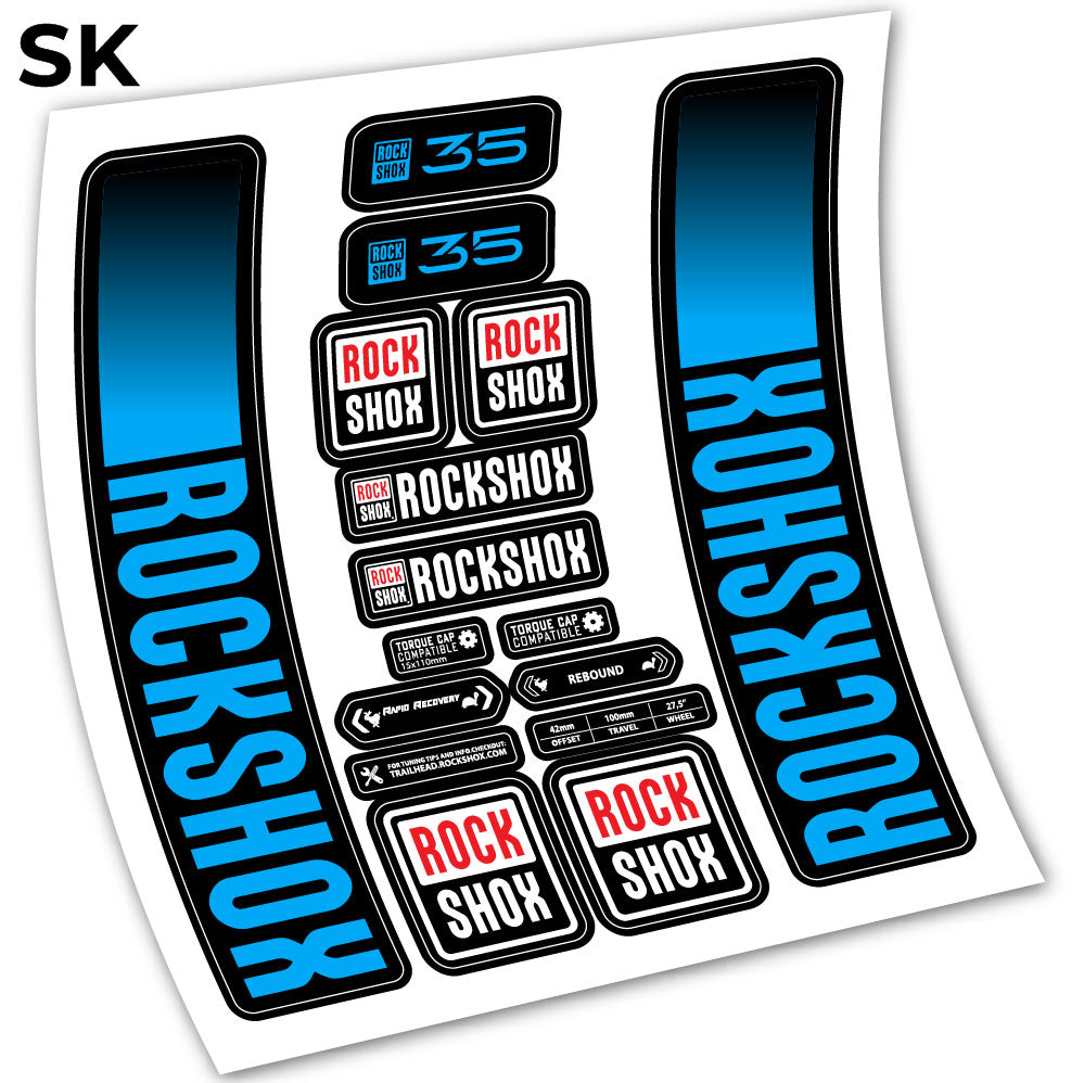 Stickers Rock Shox 35 2021 compatibles Autocollants fourche VTT