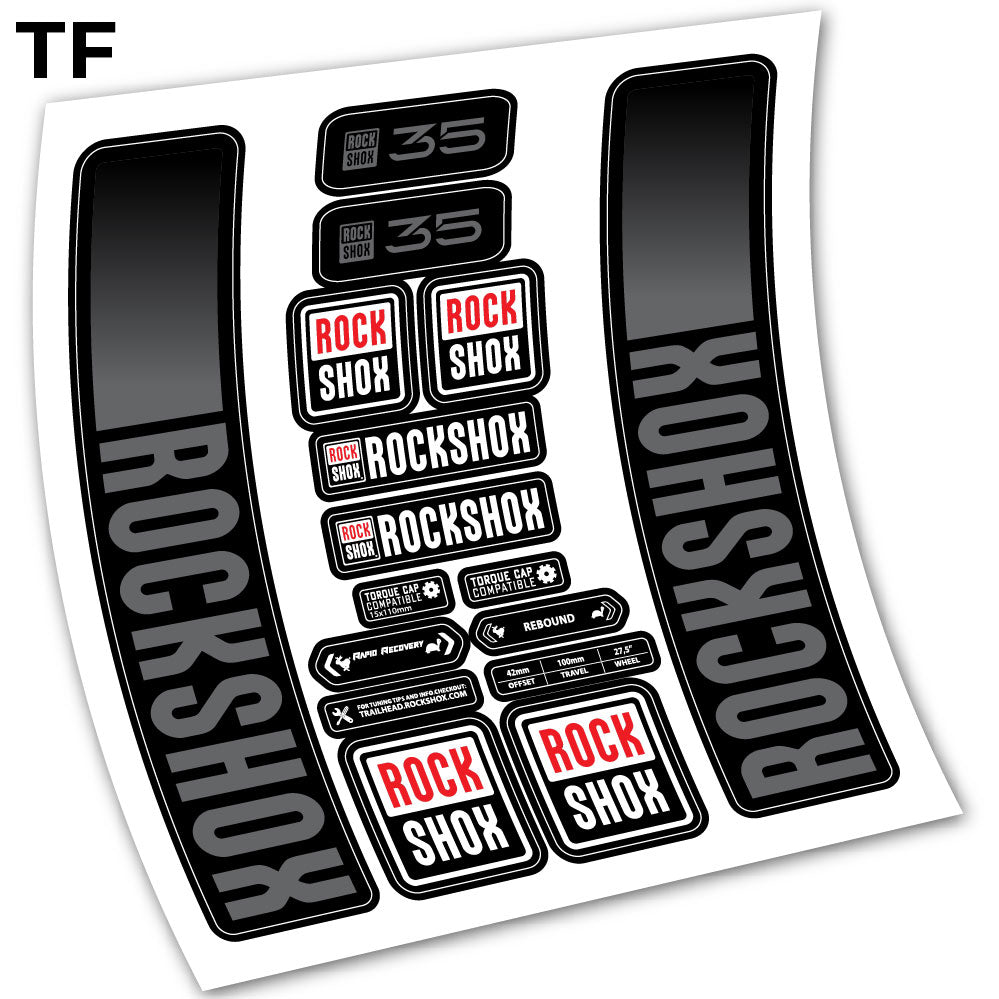 Stickers Rock Shox 35 2021 compatibles Autocollants fourche VTT