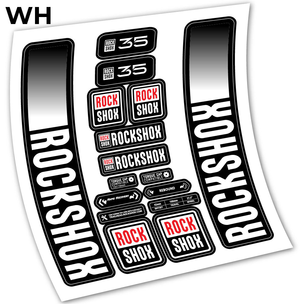 Stickers Rock Shox 35 2021 compatibles Autocollants fourche VTT