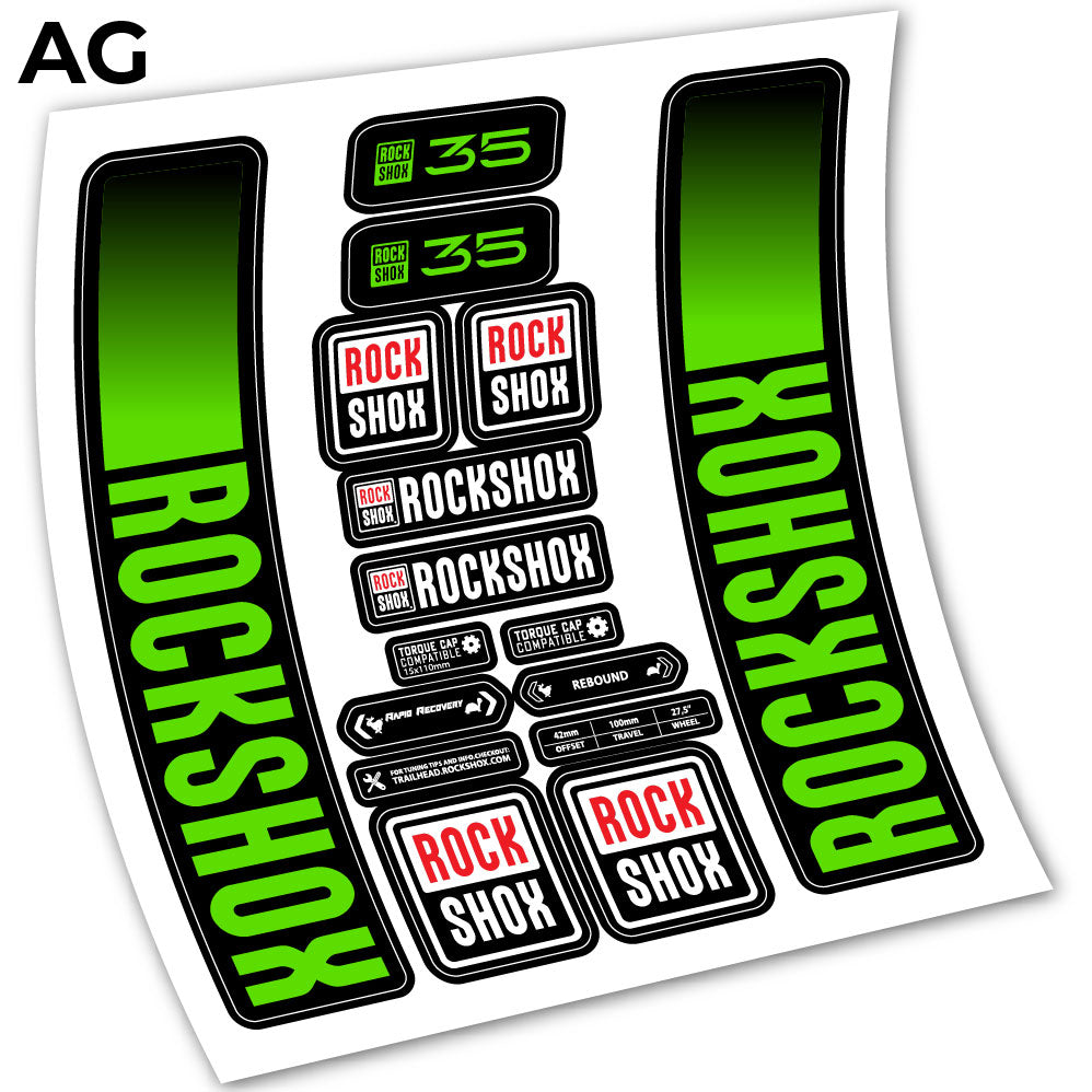 Stickers Rock Shox 35 2021 compatibles Autocollants fourche VTT