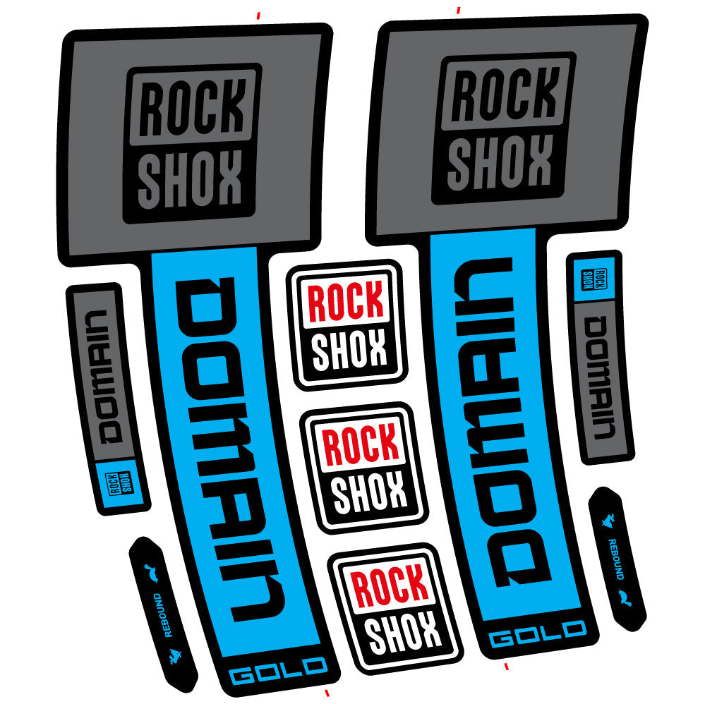 Stickers RockShox Domain Gold 2025 Ver 1 compatibles - Autocollants fourche VTT