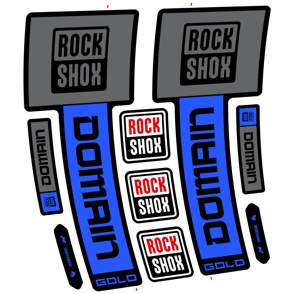 Stickers RockShox Domain Gold 2025 Ver 1 compatibles - Autocollants fourche VTT