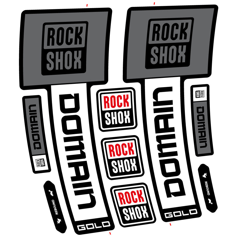 Stickers RockShox Domain Gold 2025 Ver 1 compatibles - Autocollants fourche VTT