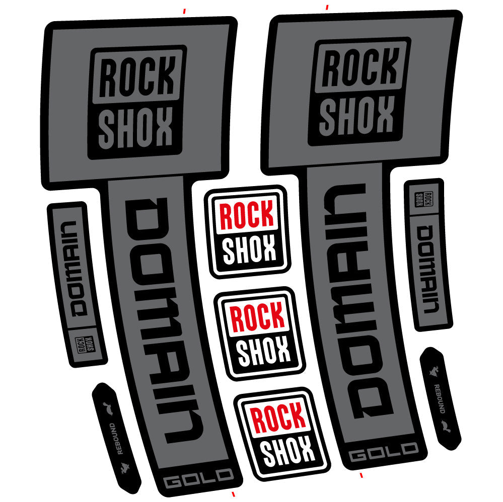Stickers Rock Shox Domain Gold 2025 Ver. 1 compatibles Autocollants fourche VTT 29"