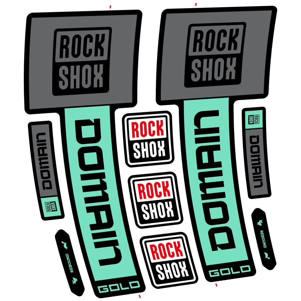 Stickers RockShox Domain Gold 2025 Ver 1 compatibles - Autocollants fourche VTT