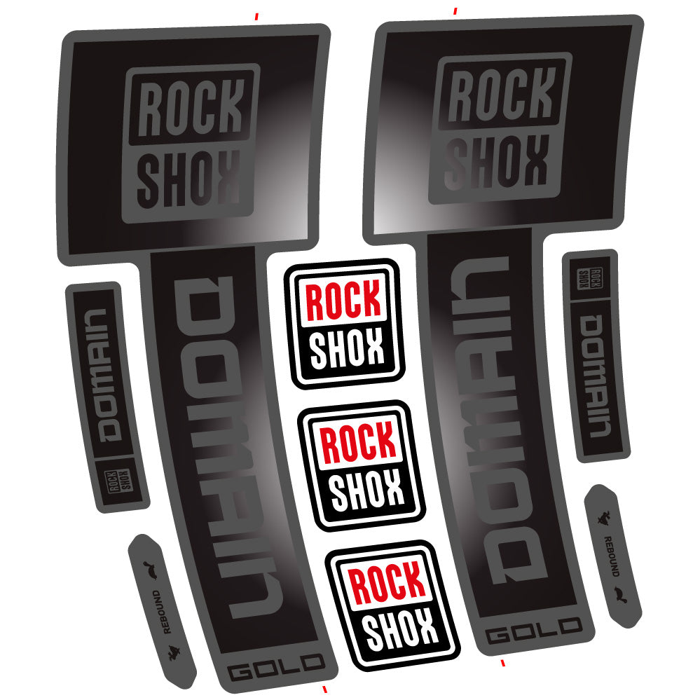 Stickers RockShox Domain Gold 2025 Ver 1 compatibles - Autocollants fourche VTT