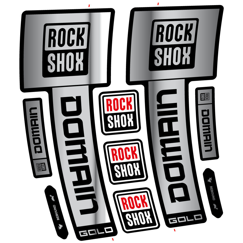 Stickers RockShox Domain Gold 2025 Ver 1 compatibles - Autocollants fourche VTT