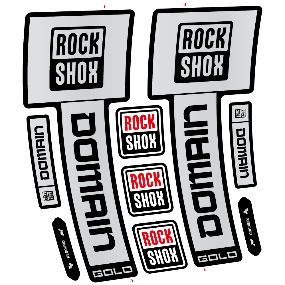 Stickers RockShox Domain Gold 2025 Ver 1 compatibles - Autocollants fourche VTT