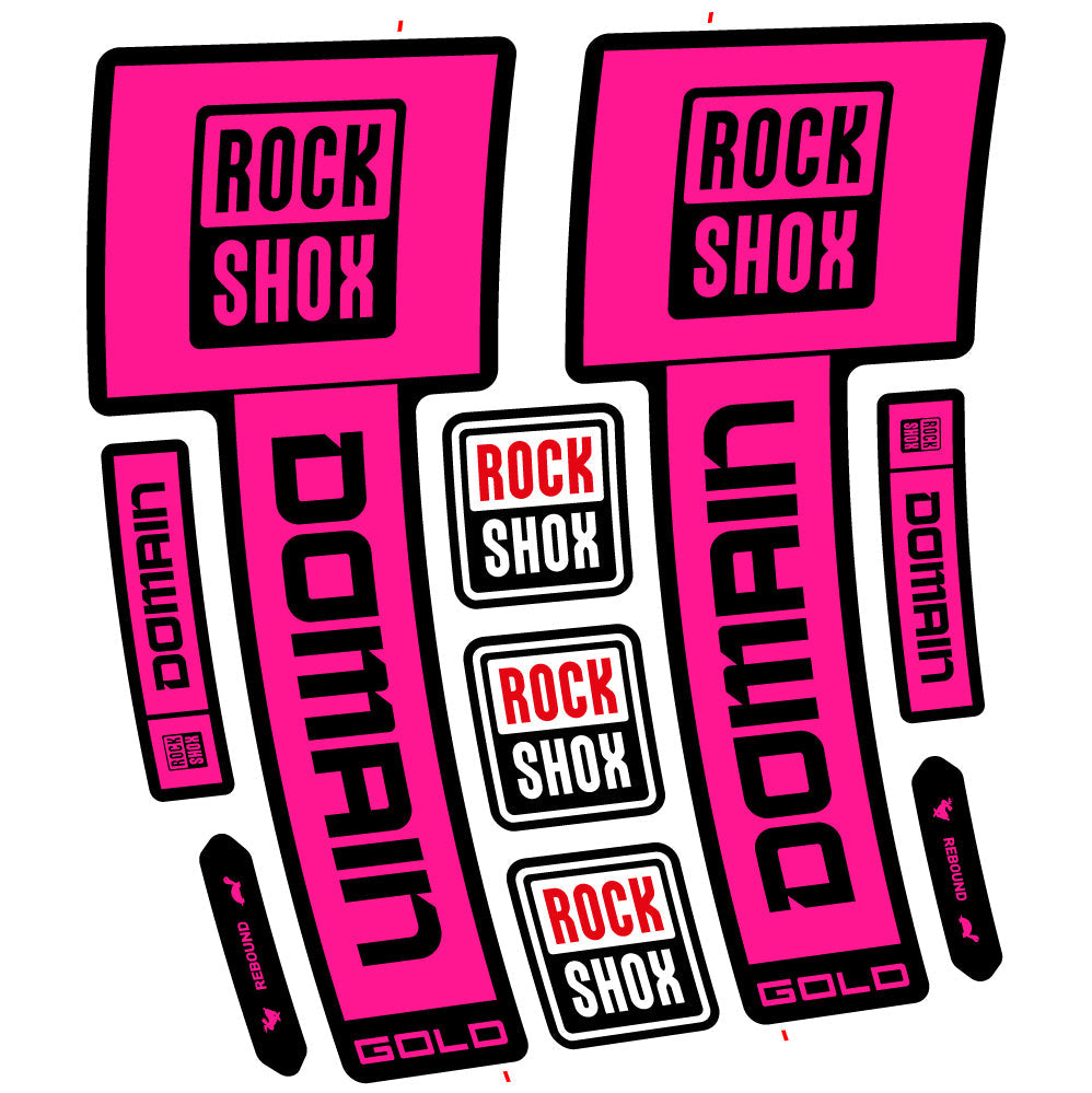 Stickers RockShox Domain Gold 2025 Ver 1 compatibles - Autocollants fourche VTT