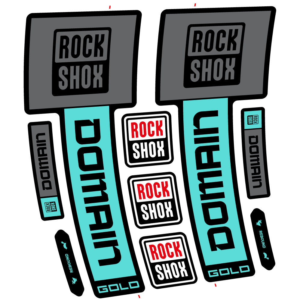 Stickers Rock Shox Domain Gold 2025 Ver. 1 compatibles Autocollants fourche VTT 29"