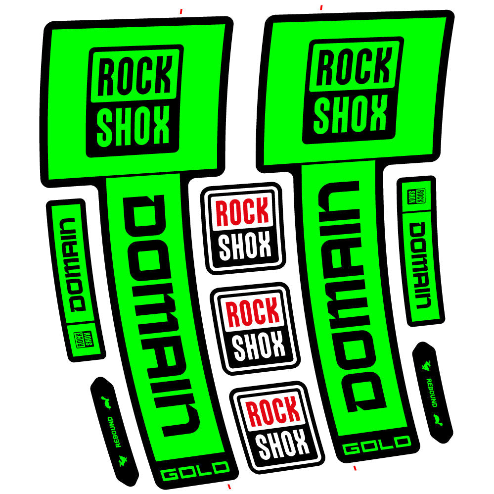 Stickers RockShox Domain Gold 2025 Ver 1 compatibles - Autocollants fourche VTT