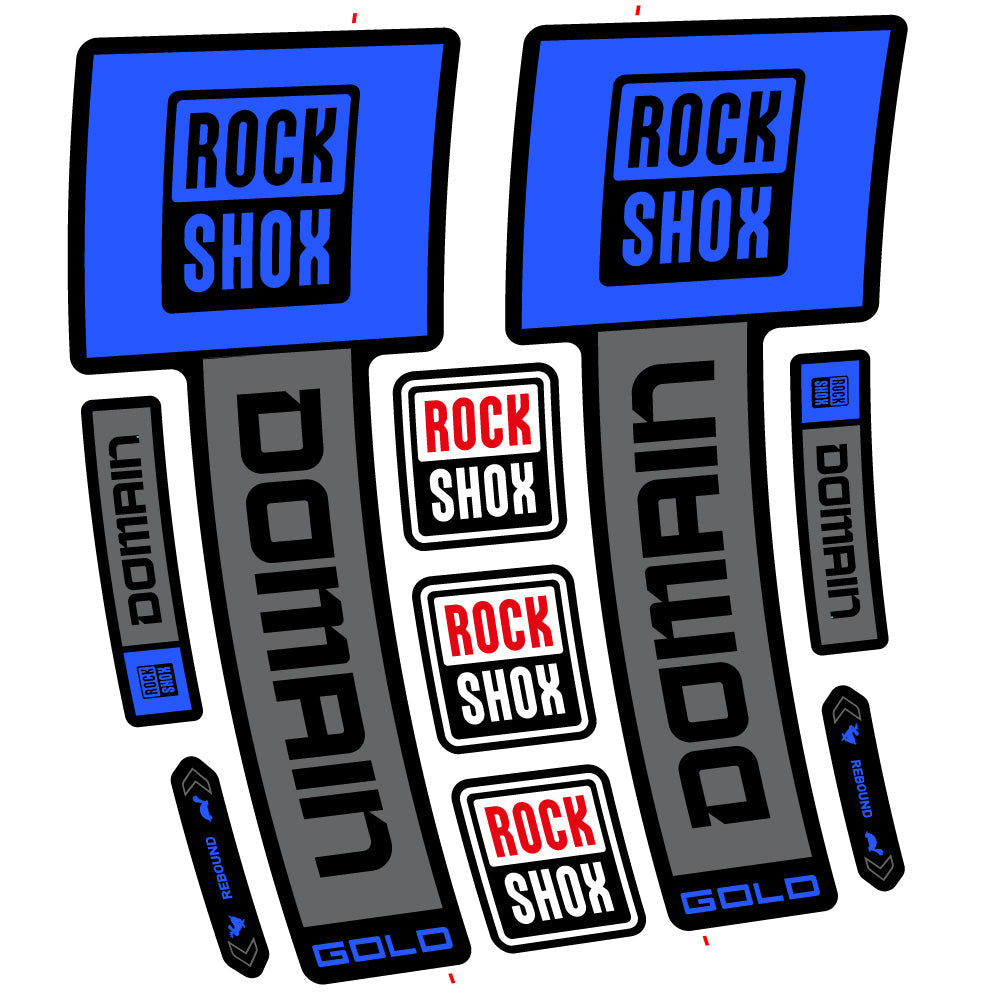 Stickers RockShox Domain Gold 2025 Ver 2 compatibles - Autocollants fourche VTT