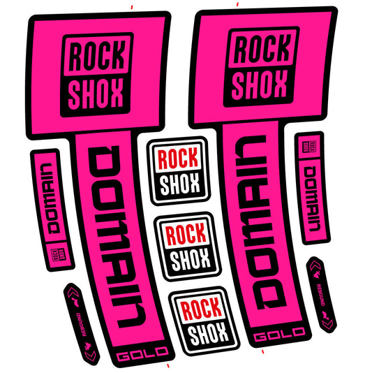 Stickers Rock Shox Domain Gold 2025 Ver. 2 compatibles Autocollants fourche VTT 29"