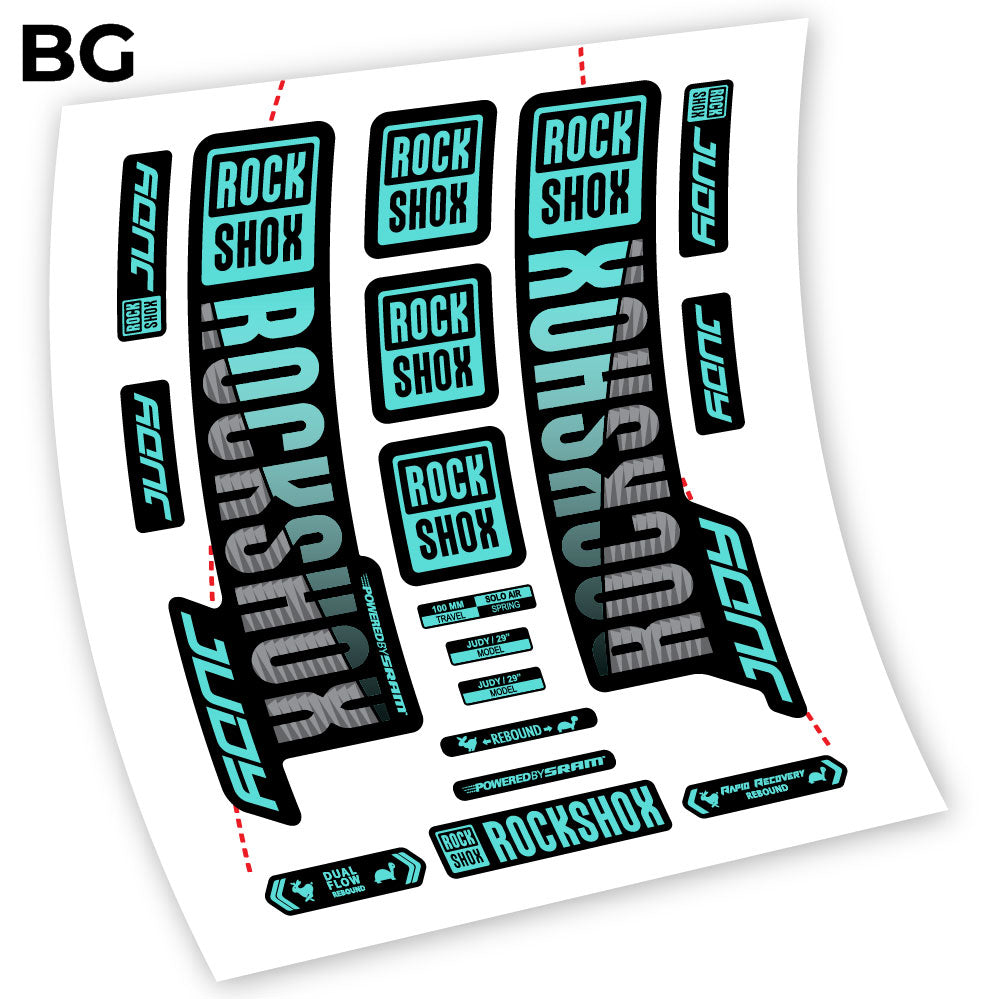 Stickers Rock Shox Judy 2018 y 2019 compatibles Autocollants fourche VTT 29"